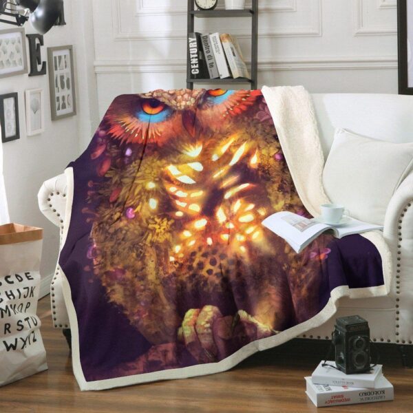 Owl Fleece Blanket Sherpa Blanket