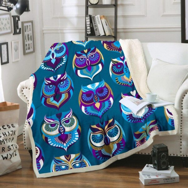 Owl Fleece Blanket Sherpa Blanket