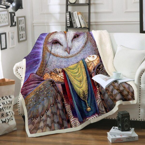 Owl Fleece Blanket Sherpa Blanket