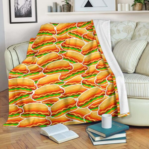 Hot Dog Fleece Blanket Sherpa Blanket