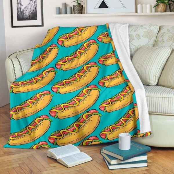 Hot Dog Fleece Blanket Sherpa Blanket