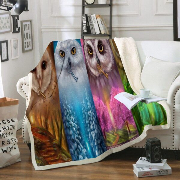 Four Season Owls Fleece Blanket Sherpa Blanket