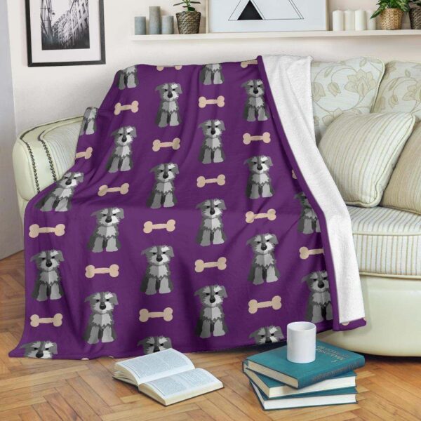 Dog Puppy Schnauzer Fleece Blanket Sherpa Blanket