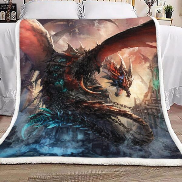 Deep Dark Dragon Fleece Blanket Sherpa Blanket