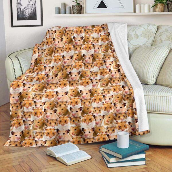 Hamster Full Face Fleece Blanket Sherpa Blanket