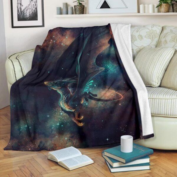 Galaxy Dragon Fleece Blanket Sherpa Blanket