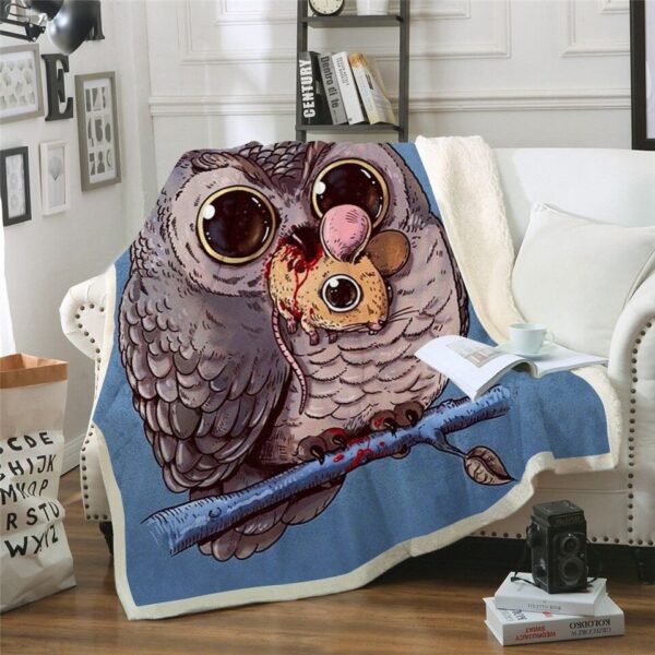 Owl Mouse Fleece Blanket Sherpa Blanket
