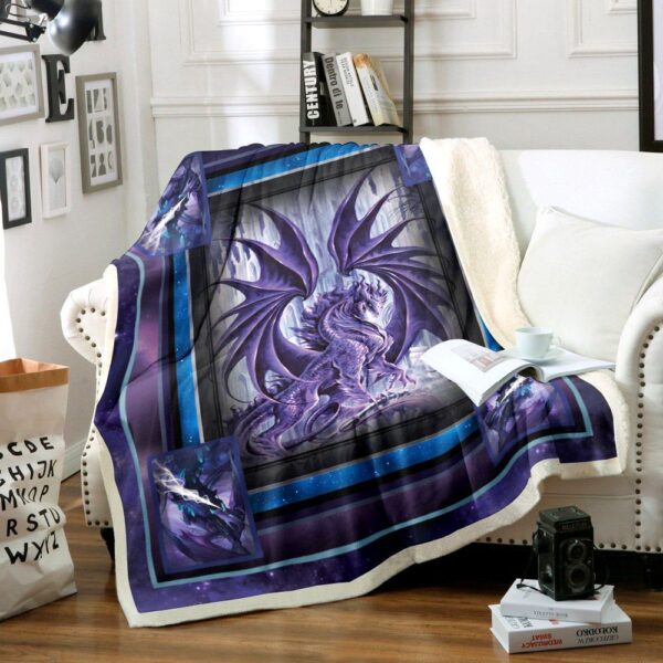 Dragon Galaxy Fleece Blanket Sherpa Blanket