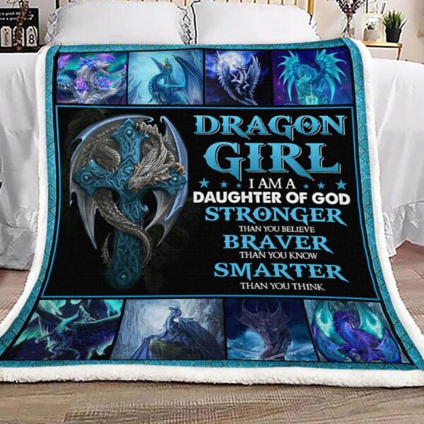 Dragon Girl Fleece Blanket Sherpa Blanket