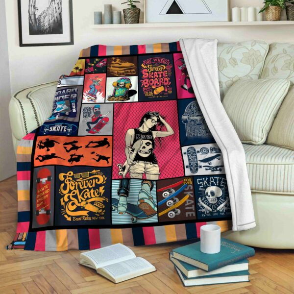 Skateboard Forever Skate Fleece Blanket Sherpa Blanket