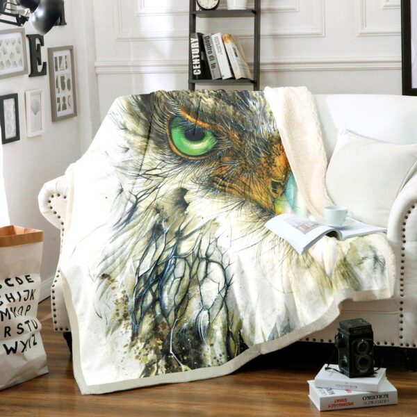 Owl Fleece Blanket Sherpa Blanket