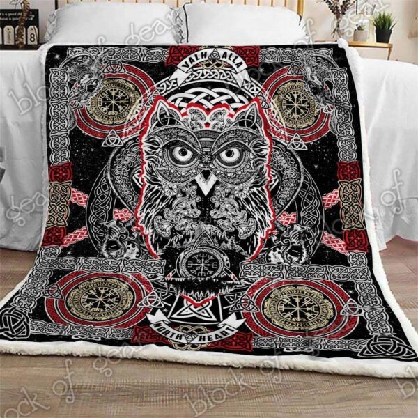 Celtic Style Owl Fleece Blanket Sherpa Blanket