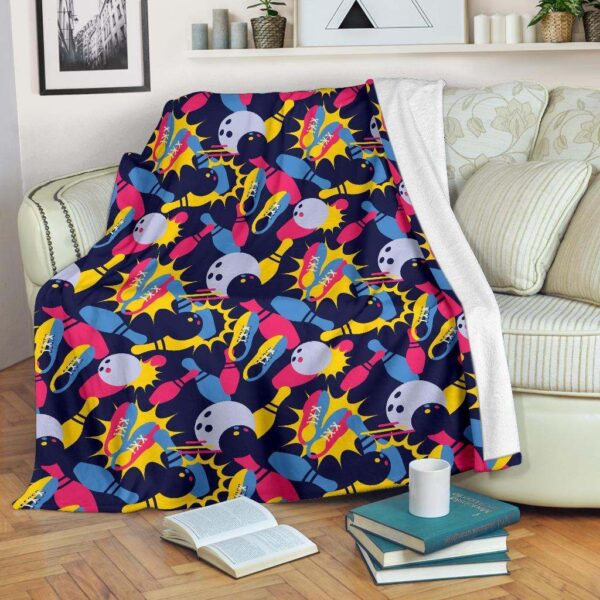 Bowling Pattern Fleece Blanket Sherpa Blanket