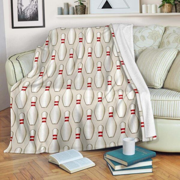 Bowling Pin Pattern Fleece Blanket Sherpa Blanket