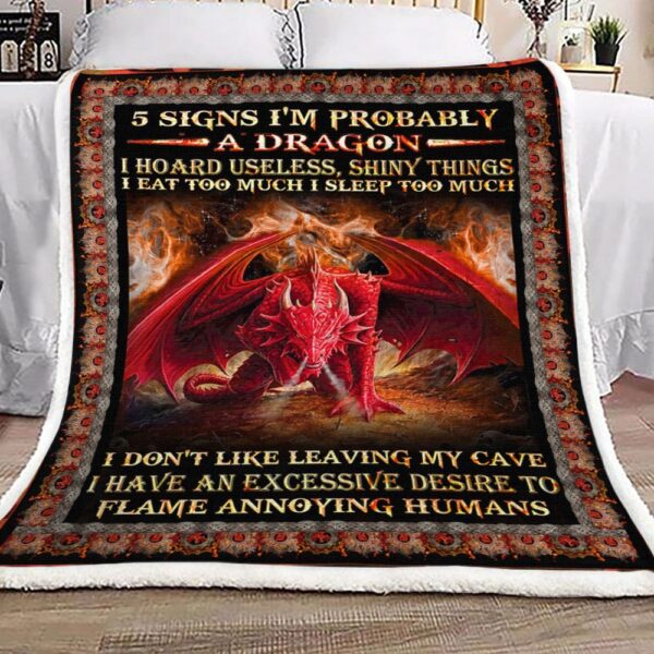 Dragon Sign Fleece Blanket Sherpa Blanket