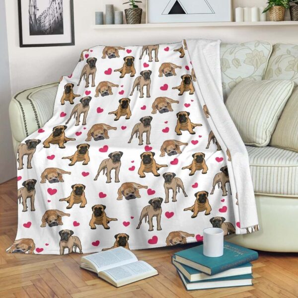 English Mastiff Heart Fleece Blanket Sherpa Blanket