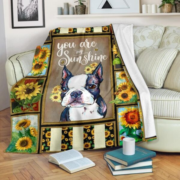 Boston Terrier Sunshine Fleece Blanket Sherpa Blanket