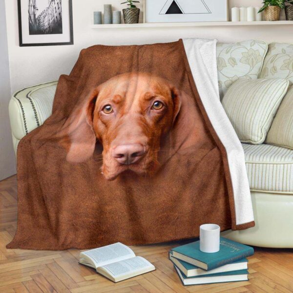 Vizsla Face Hair Fleece Blanket Sherpa Blanket