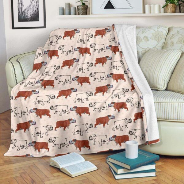 Bulldogs Pattern Fleece Blanket Sherpa Blanket