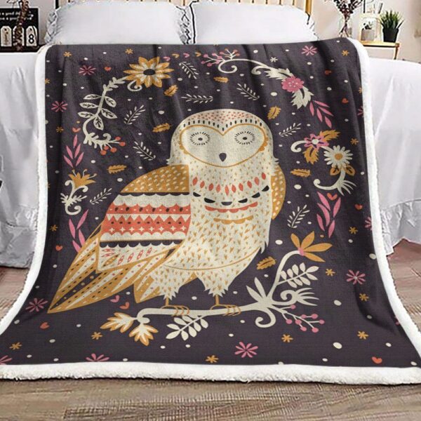 Owl Fleece Blanket Sherpa Blanket