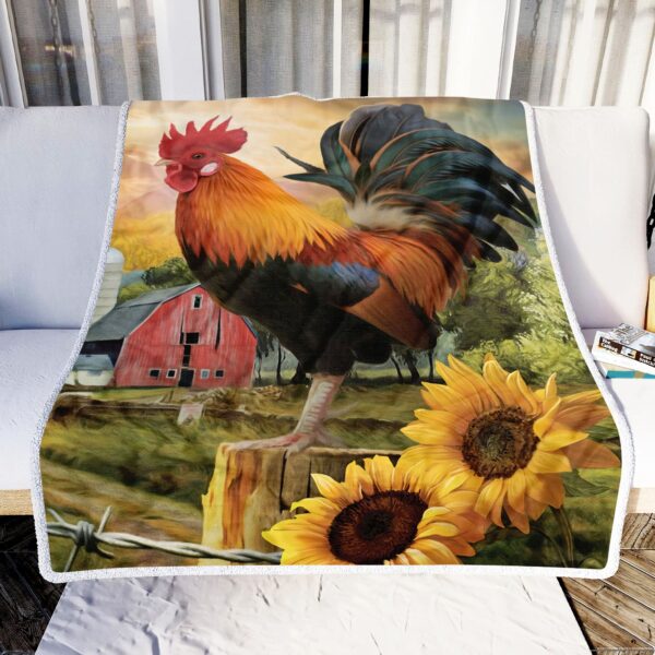 Fancy Rooster Summer Fleece Blanket Sherpa Blanket