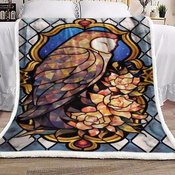 Owl Flower Fleece Blanket Sherpa Blanket