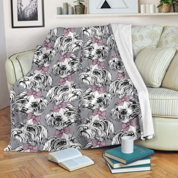 Maltese Puppy Dog Fleece Blanket Sherpa Blanket