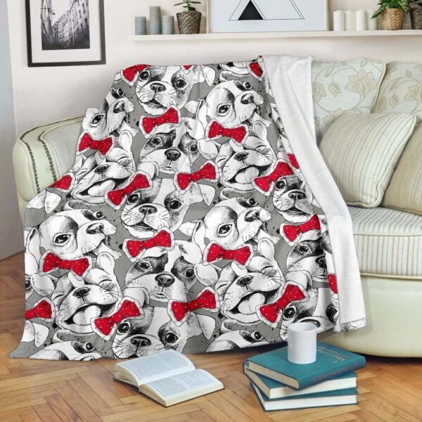 Bulldog Tuxedo Fleece Blanket Sherpa Blanket