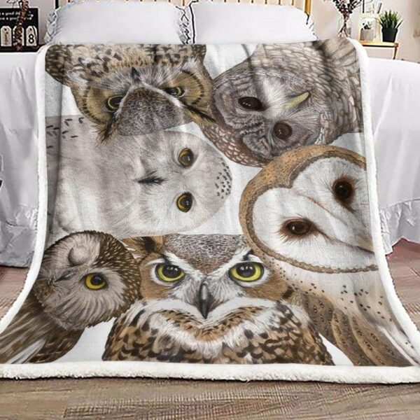 Owl Fleece Blanket Sherpa Blanket