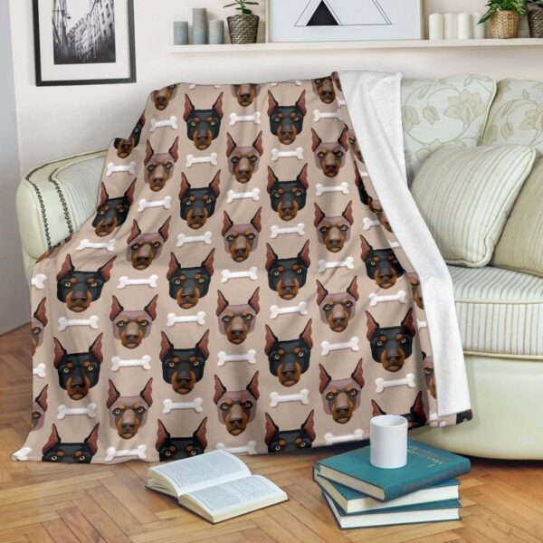 Doberman Dog Fleece Blanket Sherpa Blanket