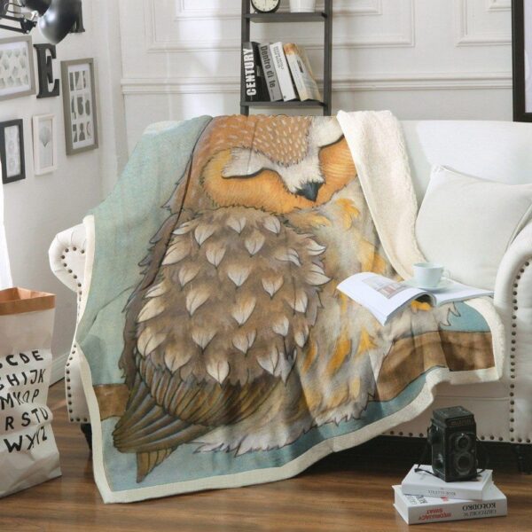 Owl Fleece Blanket Sherpa Blanket