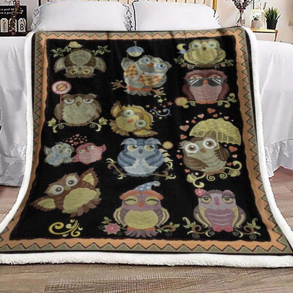 Owl Fleece Blanket Sherpa Blanket