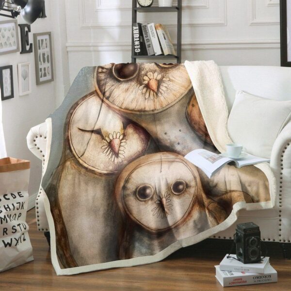 Owl Fleece Blanket Sherpa Blanket