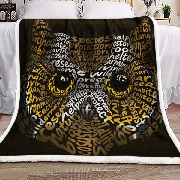 Owl Fleece Blanket Sherpa Blanket