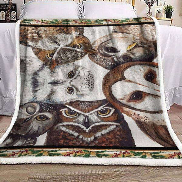 Owl Fleece Blanket Sherpa Blanket