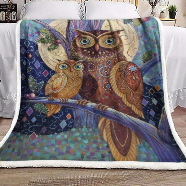 Owl Fleece Blanket Sherpa Blanket