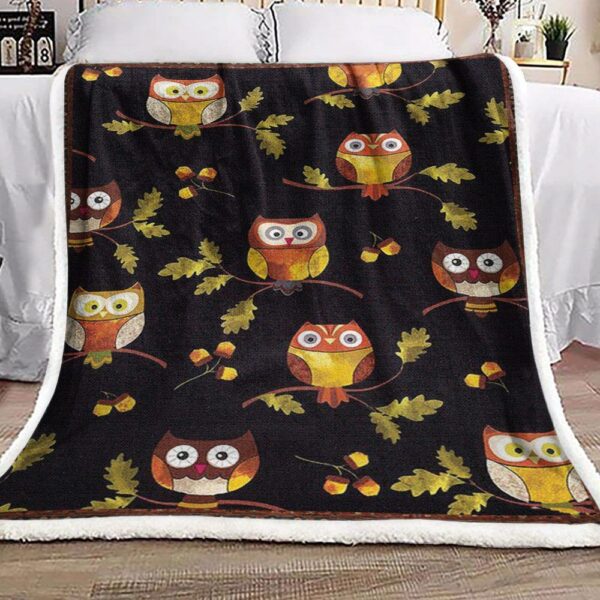 Owl Fleece Blanket Sherpa Blanket