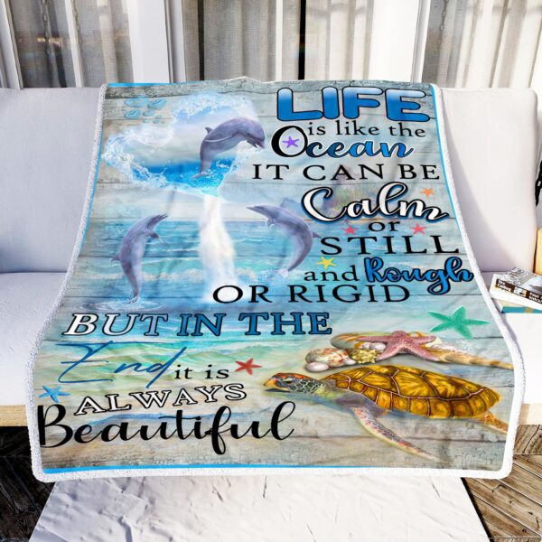 Life Is Like The Ocean Fleece Blanket Sherpa Blanket