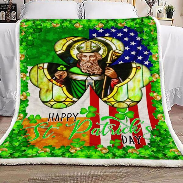 Happy Saint Patricks Day Irish American Fleece Blanket Sherpa Blanket
