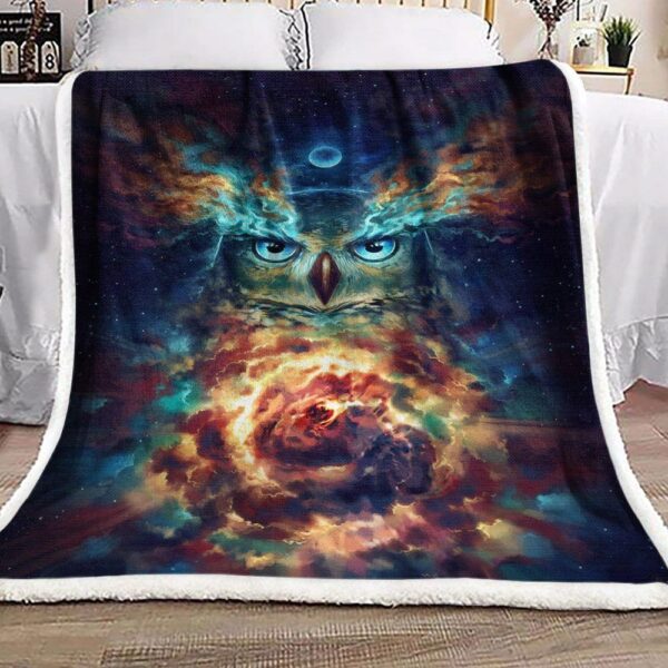 Galaxy Owl Fleece Blanket Sherpa Blanket