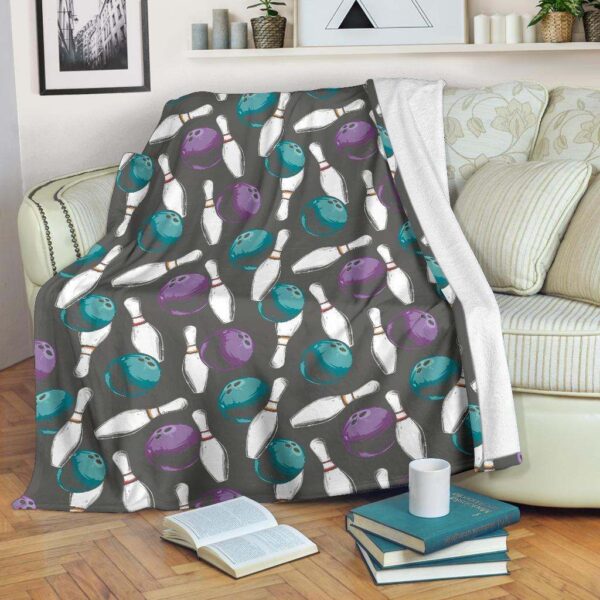 Bowling Pattern Fleece Blanket Sherpa Blanket