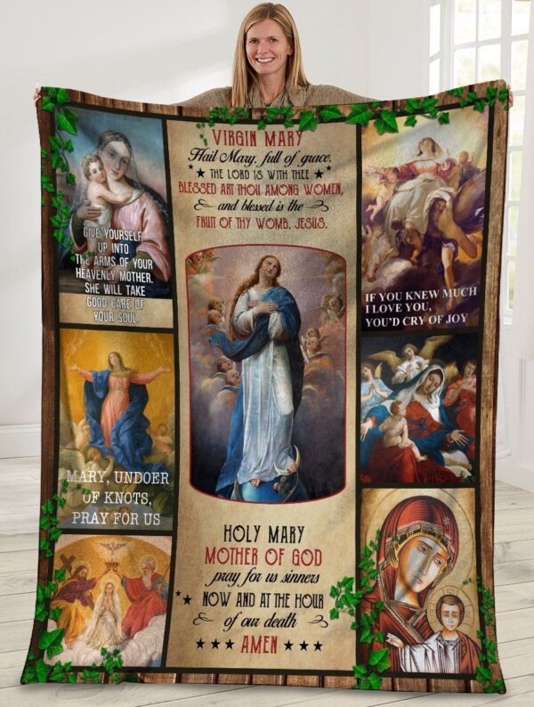 Virgin Mary Holy Mary Mother Of God Jesus Christ Fleece Blanket Sherpa Blanket