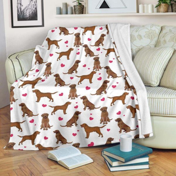 Chesapeake Bay Retriever Heart Fleece Blanket Sherpa Blanket