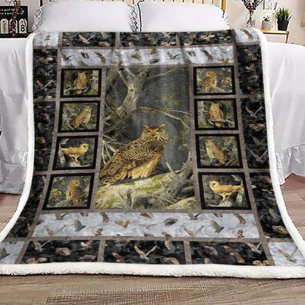 Owl Fleece Blanket Sherpa Blanket
