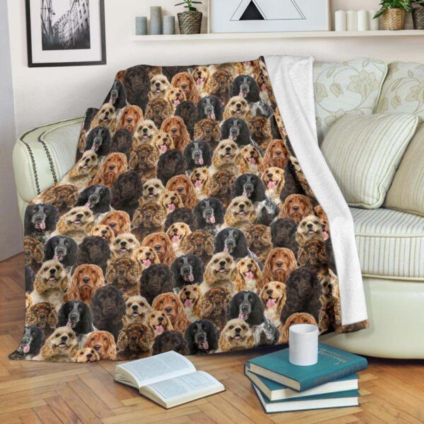 English Cocker Spaniel Full Face Fleece Blanket Sherpa Blanket