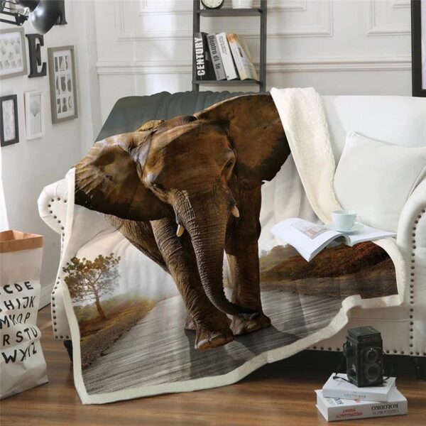 Elephant Photo Fleece Blanket Sherpa Blanket