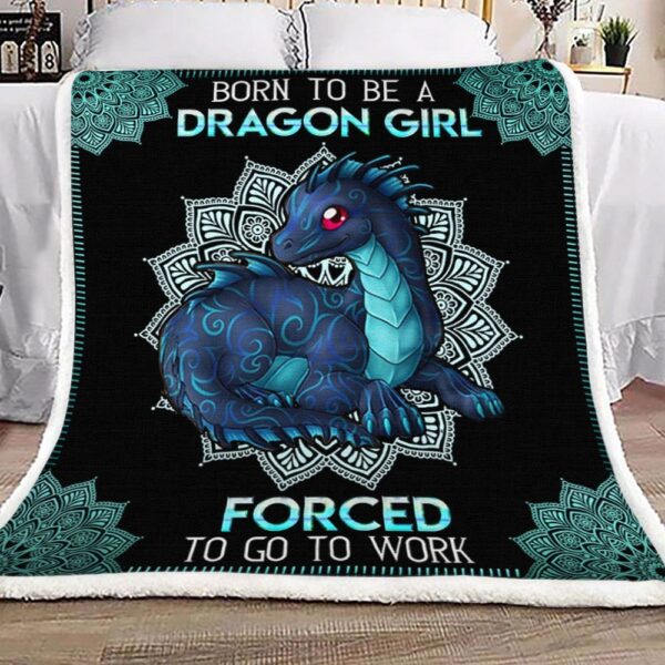 Born To Be A Dragon Girl Fleece Blanket Sherpa Blanket