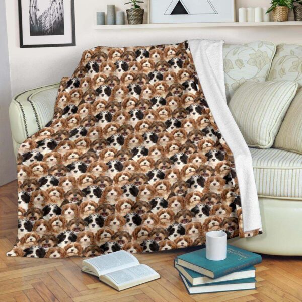 Cavapoo Full Face Fleece Blanket Sherpa Blanket