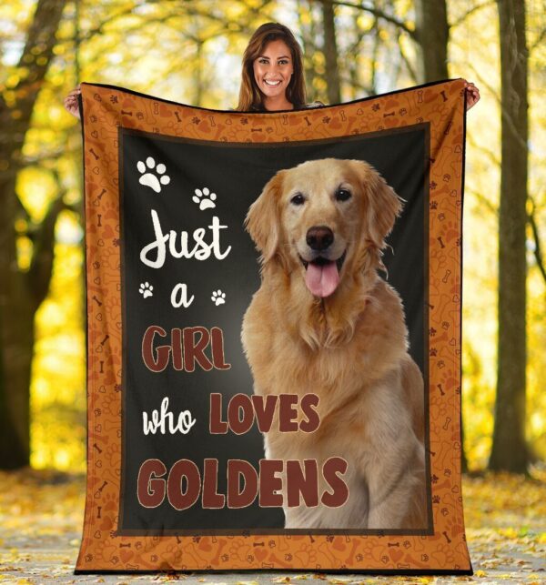 Just A Girl Who Loves Goldens Golden Retriever Fleece Blanket Sherpa Blanket
