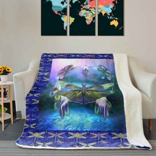 Dragonflies Fleece Blanket Sherpa Blanket